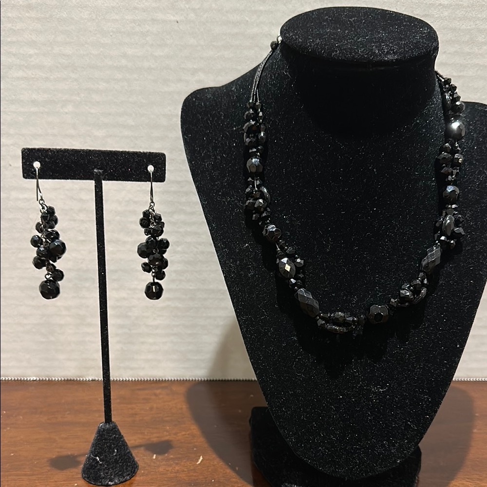 Sophisticated Black Multi-Strand Necklace